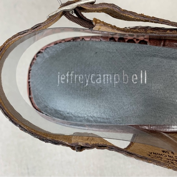 Jeffrey Campbell Michlene Leather Sling Back Peep Toe Platform Pumps - Size 9.5 - Picture 10 of 13